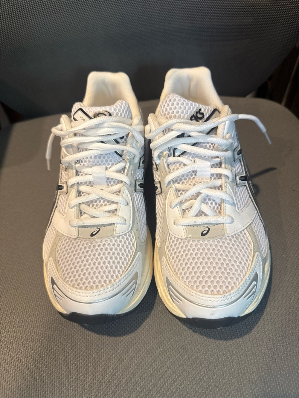 ASICS Women's White and Black Mesh Running Trainers